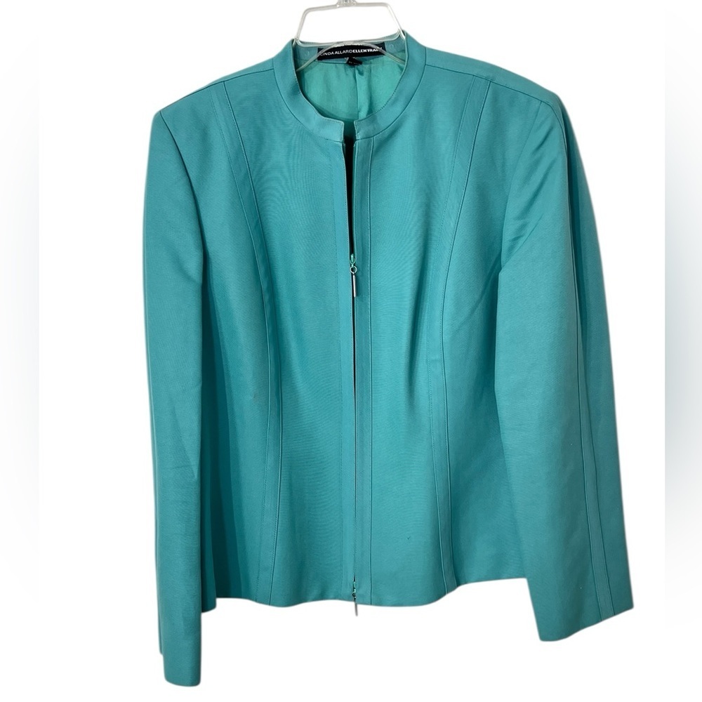 Ellen Tracy Blue/Green Blazer Structured Professional Style☑️